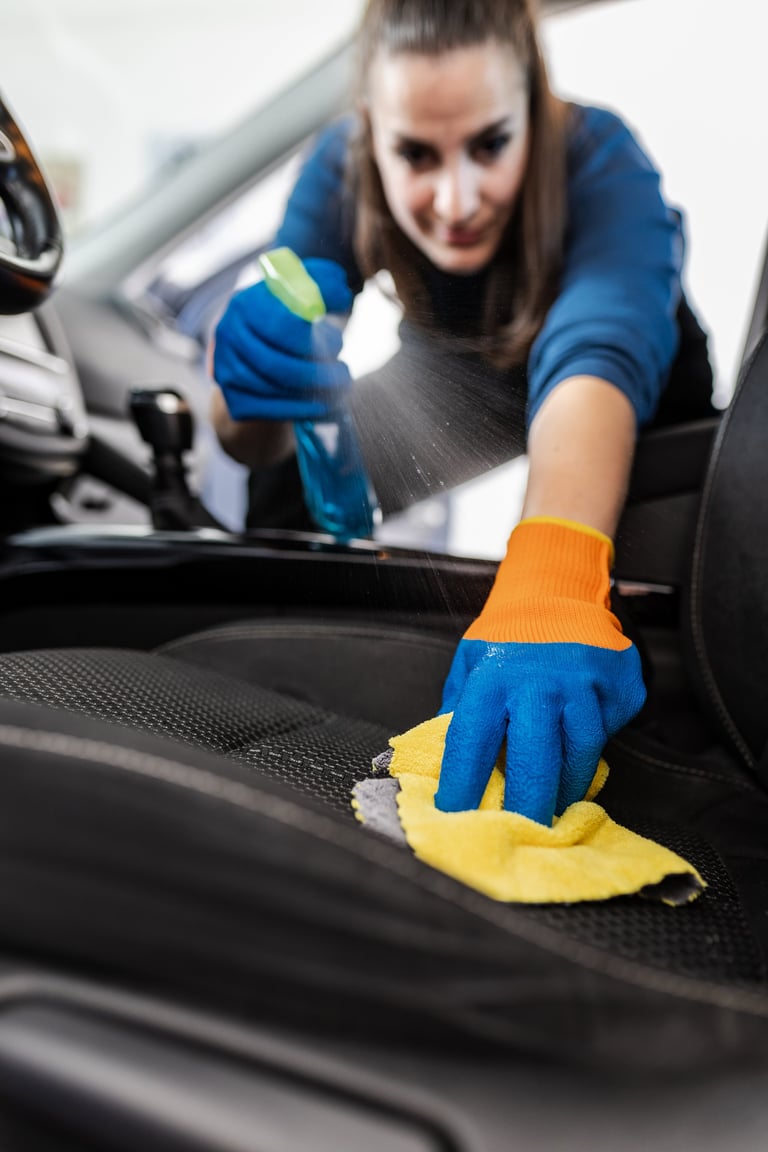 Car seat cleaning detail