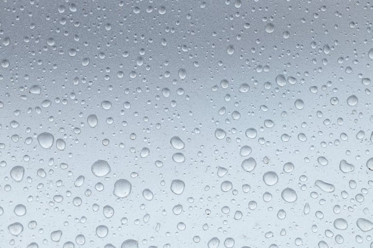 Water drops on car after wash